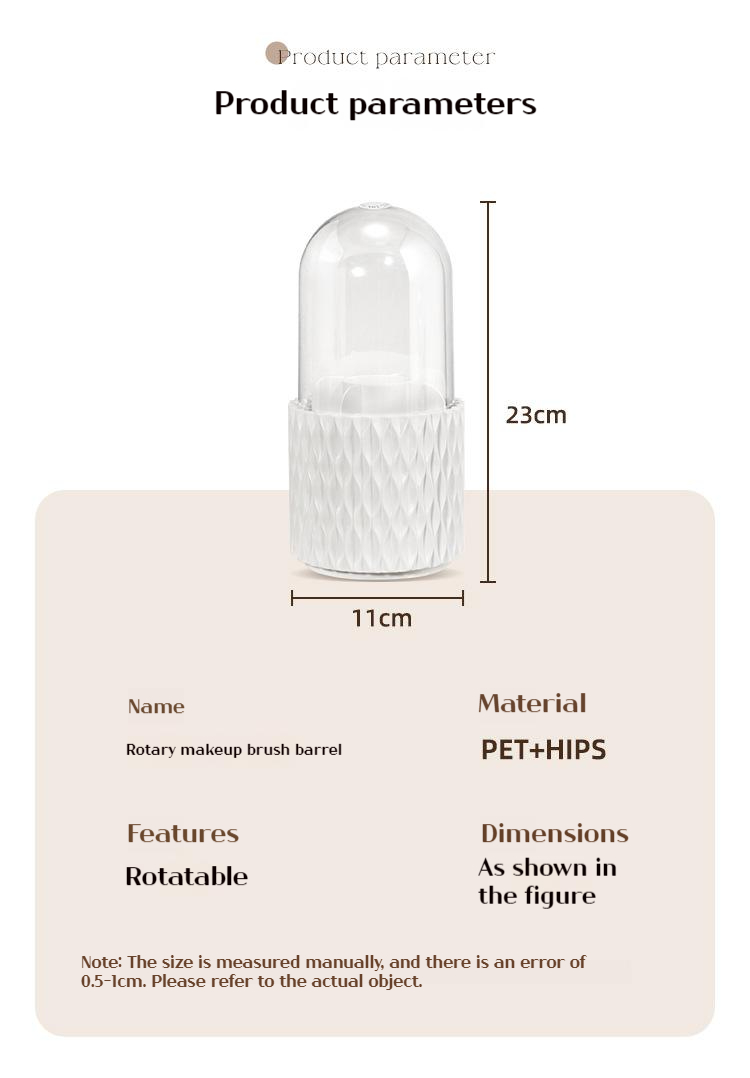 360 Rotating Large Capacity Transparent Makeup Brush